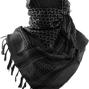 Luxns Military Shemagh Tactical Desert Scarf / 100% Cotton Keffiyeh Scarf Wrap for Men And Women