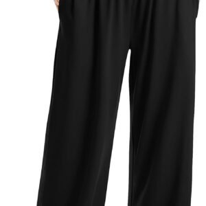 TARSE Women’s Wide Leg Casual Loose Pants Yoga Sweatpants Comfy Crossover High Waisted Lounge Pajama Flowy Pants with Pockets