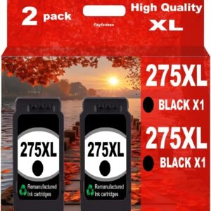 PayForLess 275XL Ink Cartridges for Canon Printers for Canon 275 Black Ink PG275XL for PIXMA TS3722 TR4720 TS3700 TS3522 TS3500 TR4700 TR4722 TS3720 Printer Ink (2 Black)