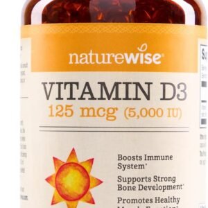 NatureWise Vitamin D3 5000iu (125 mcg) 1 Year Supply for Immune Support, Healthy Muscle Function, and Bone Health – Non-GMO, Gluten Free in Organic Extra Virgin Olive Oil, (Mini Softgel), 360 Count