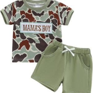 Summer Toddler Baby Boy Clothes Aunties/Mamas Boy Outfits 3 6 12 18 24 Months 2T 3T 4T Short Sleeve Tops Shorts Set