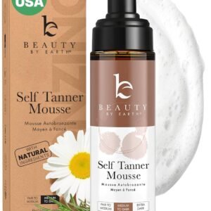 Self Tanner Mousse – USA Made with Natural & Organic Ingredients, Self Tanning Mousse for Dark Fake Tan, Sunless Tanner, Clear & Non Toxic Tanning Foam for Streak Free Finish & Natural Glow