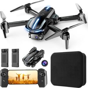 Drone with Camera for Adults Beginners Kids, Fun 1080P Foldable Mini Drone for Exciting Indoor Outdoor Play, RC Quadcopter with 2 Batteries, One Key Start, Easy to Fly, Altitude Hold, 3D Flips