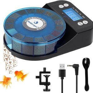 fishkeeper Automatic Fish Feeder for Aquarium – 2025 Upgraded Rechargeable and Precision Fish Feeder Auto Dispenser for Betta Fish & Turtle, Moisture & Proof Vacation Self Feeding(Memory Function)