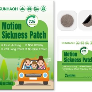 (2026 New) Motion Sickness Patches, Non Drowsy-100% Natural Motion Sickness Patch for Car Airplane Ship Altitude Sickness-Travel Essentials,for Adults and Kids Fast Acting & Long Last 72H(24 Count)