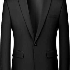 MAGE MALE Men’s One Button Suit Jacket Elegant Solid Color Blazers Slim Fit Lightweight Sport Coats Blazer