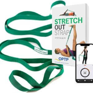 OPTP The Original Stretch Out Strap with Exercise Book, for Flexibility and Mobility Exercises. Stretch Out Straps for Physical Therapy, Yoga Stretching Strap and Knee Therapy Strap. Made in the USA