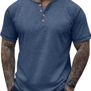 Sailwind Mens Henley Shirts Casual Lightweight Summer T-Shirt Cotton Maverick Short Sleeve