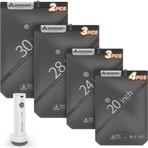 Vacuum Storage Bags for Travel with Wireless Rechargeable Air Pump, 12 Pack Travel Essentials Space Saver Compression Bag for Luggage, Suitcase, Backpack, Vacuum Seal Bags for Home Storage Clothing