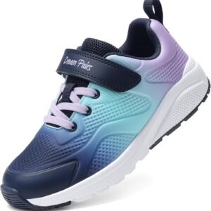 DREAM PAIRS Girls Running Shoes Kids Sneakers Tennis ColorBurst Lightweight Casual Walking Shoes
