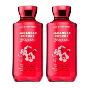 Bath & Body Works Japanese Cherry Blossom Body Wash, Nourishing Cleanser with Pro-Vitamin B5 & Aloe, Iconic Floral Scent, Gentle for Daily Use, 10 fl oz – 2 Pack