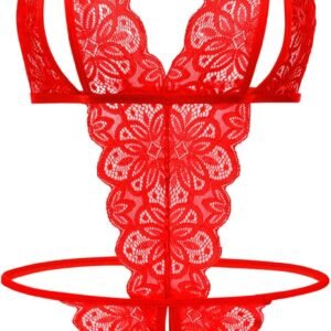 Avidlove Women Lingeries Deep V Teddy Lingerie Sexy Lace Bodysuit One Piece Mini Babydoll