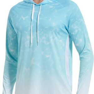 Roadbox Men’s Performance Fishing Hoodie, UPF 50+ UV Sun Protection Rash Guard, Outdoor Long Sleeve Water Hiking Swim Shirts