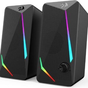 Redragon GS510 RGB Desktop Speakers, 2.0 Channel PC Computer Speaker with 4 Colorful LED Backlight Modes, Enhanced Bass and Easy-Access Volume Control, USB Powered w/ 3.5mm Cable