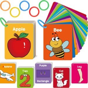 Torlam Toddler Flash Cards Baby Cognitive Flashcards for Kids, Learning Alphabet, Numbers, Shapes & Colors, Animals, First Words, Body Parts, Foods, Preschool Kindergarten Activities Educational Toys