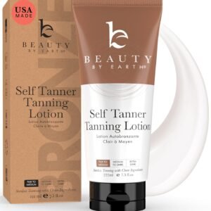 Tanning Lotion Self Tanner – USA Made with Natural and Organic Ingredients Non Toxic Sunless Browning Lotion, Best Gradual Tanner for Men and Women, Streak-Free Fake Tan, Fair to Medium