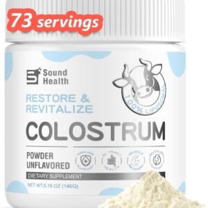 Colostrum Supplement Powder for Humans – Organic Bovine Colostrum Supplement for Gut Health, Hair Growth, Beauty, and Immune Support – Unflavored (73 Servings)