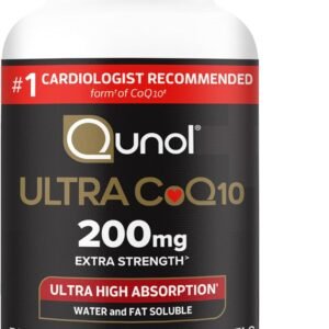 Qunol CoQ10 200mg Softgels, Ultra CoQ10 – Ultra High Absorption Coenzyme Q10 Supplements – Antioxidant Supplement for Vascular and Heart Health & Energy Production, 90 Count