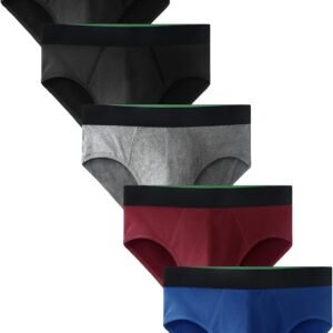 TIICHOO Mens Incontinence Underwear Washable Cotton Leak Proof Underwear for Men Briefs 5 Pack