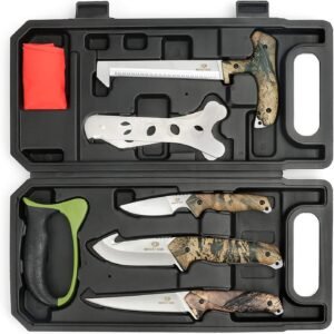 Mossy Oak Hunting Field Dressing Kit – Portable Butcher Game Processor Set (8-Piece)