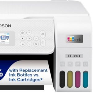 Epson EcoTank ET-2803 Wireless Color All-in-One Cartridge-Free Supertank Printer with Scan, Copy and AirPrint Support