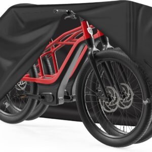 Zettum Bike Cover for 2 Bikes – 600D Bike Covers Outdoor Storage Waterproof & Heavy Duty, Bicycle Cover for 2 eBike, Mountain Bike, Road Bike, Hybrid Bike, Beach Cruiser Bike, Scooter and More
