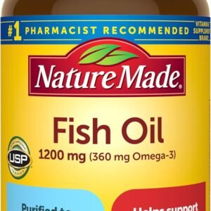 Nature Made Fish Oil Omega 3 Supplements, 1200mg Softgels, Omega 3 Fish Oil for Healthy Heart Support, 100 Softgels, 50 Day Supply