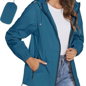 TCOT Womens Rain Jackets Waterproof Windbreaker Jackets lightweight Portable Rain Coat