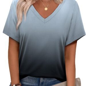 Alaroo Womens Summer Tops 2026 V Neck Short Sleeve Shirts Trendy Dressy Casual Vacation Outfits Printed