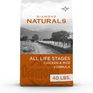 Diamond Naturals All Life Stages Chicken and Rice Formula Dry Dog Food Protein from Real Chicken, and Probiotics 40 Pound (Pack of 1)