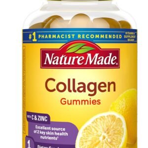 Nature Made Collagen Gummies with Vitamin C, Zinc, Biotin, Hydrolyzed Collagen Peptides for Women and Men, Healthy Skin Support Supplement, 60 Gummies, 60 Day Supply
