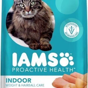 IAMS Proactive Health Dry Cat Food, Indoor Weight and Hairball Care Cat Food Dry Recipe, with Real Chicken in Every Bite, 7 lb. Bag