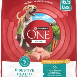Purina One Plus Digestive Health Formula Dry Dog Food Natural with Added Vitamins, Minerals and Nutrients – 16.5 Lb. Bag