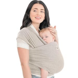 KeaBabies Baby Wrap Carrier – All in 1 Original Baby Carrier Newborn to Toddler Sling, Easy to Wear, Hands Free Bonding, Lightweight, Breathable Infant Wraps (Stone Gray)