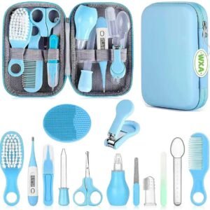Baby Grooming Kit, Infant Safety Care Set with Hair Brush Comb Nail Clipper Nasal Aspirator,Baby Essentials Kit for Newborn Girls Boys