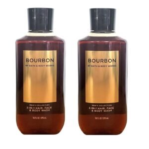 Bath and Body Works For Men Bourbon 3-in-1 Hair, Face & Body Wash – Value Pack lot of 2 – Full Size (Freshwater)