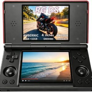 RG DS Foldable Dual-Screen Handheld Game Console, 2×4″ IPS Touch Displays, RK3568 Android 14, Supports Emulators & Android Games, AI Dual-Screen Tools, 4000mAh Magnetic Flip Design
