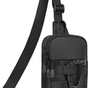 DEYACE Small Sling Bag for Men, Tactical Inspired Waterproof Utility EDC Mini Crossbody Chest Bag for Travel Work Sport