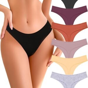 READY TO LOVE Cotton Underwear for Women Pack Breathable Thongs for Women Sexy Stretch Soft Womens Panties Thong XS-XL