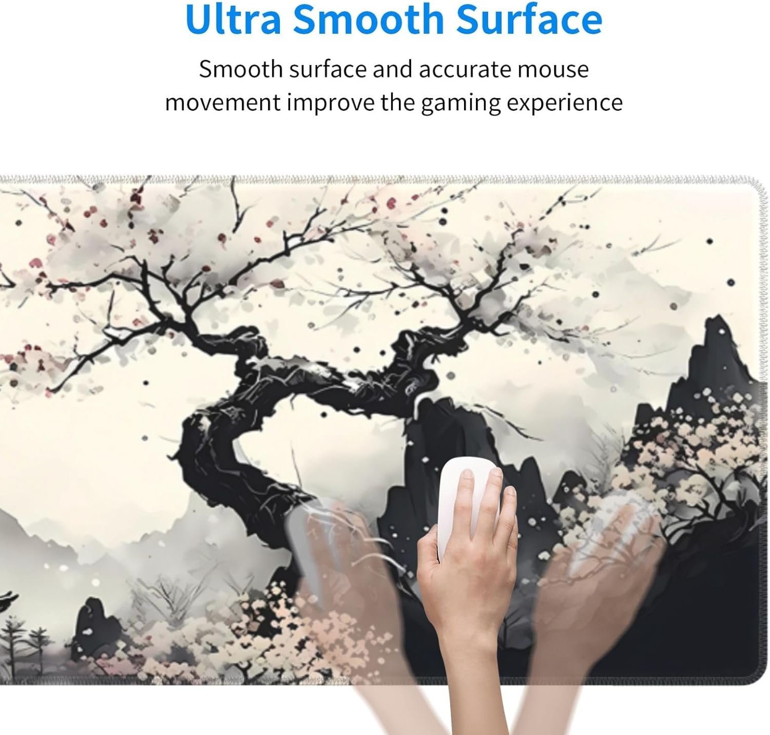 Japanese Mouse Pad, Large Japanese Desk Mat, XL Anime Gaming Keyboard Mat, Non-Slip Rubber Base, Big Extended Desk Protector for Home Office, 31.5”x11.8” - Image 4