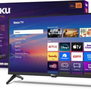 Roku Smart TV – 24-Inch Select Series, 720p HD TV – Roku TV with Voice Remote – Flat Screen LED Television with Wi-Fi for Streaming Live Local News, Sports, Family Entertainment