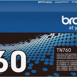 Brother Genuine TN760 High Yield Black Toner Cartridge, (for use with MFC-L2710DW MFC-L2750DW HL-L2350DW HL-L2370DW HL-L2395DW HL-L2390DW DCP-L2550DW Printers) (Pack of 1)