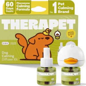 TheraPet MD 60-Day Dog Calming Diffuser Kit – Dog Pheromone Diffuser for Stress, Destructive Behavior, Pee Accidents, Separation Anxiety, Barking, Aggression & Chewing – 60-Day Refills Included