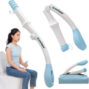 Wefaner Foldable Toilet Aid, 15.6“ Long Comfort Wipe Wand Bottom Buddy Toilet Self Tissue Aids for Toileting, Self Help Wipe Butt for Overweight Limited Mobility,Elderly, Pregnancy
