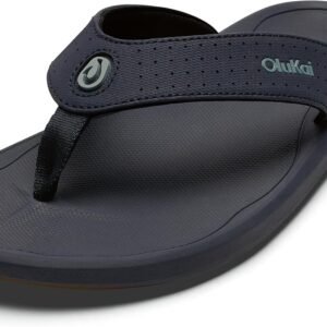 OLUKAI Ki’i Men’s Beach Sandals, Quick-Dry Flip-Flop Slides, Water Resistant & Lightweight, Compression Molded Footbed & Ultra-Soft Comfort Fit