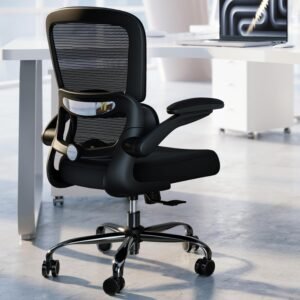 TRALT Office Chair – Ergonomic Desk Chair with Adjustable Lumbar Support, Mesh Computer Chair, Executive Chairs for Home Office Comfortable Lumbar Support (Black)