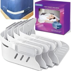 GASLIKE Lock Bed Sheet Holders with Anti-Slip Pads for Corners, 4Pcs Secure Bed Sheets Firmly in Place, Heavy Duty Bed Sheet Holder Straps for No More Loose Sheets, Easy Installation for All Mattress