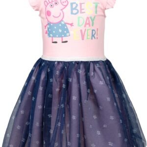 Peppa Pig Girls Short Sleeve Dress Toddler to Little Kid