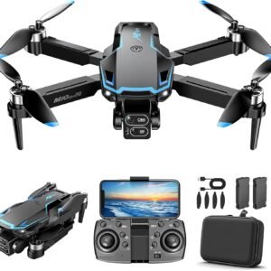 Drone with Camera for Adults Mini RC Drone for Beginners 2 Battery One-Key Take Off/Landing Headless Mode, 3 Speeds, 360° Flip