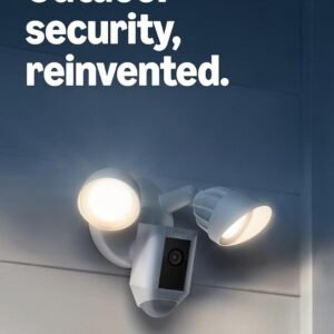 Ring Floodlight Cam Wired Plus (newest model), Outdoor home or business security with motion-activated 1080p HD video and floodlights, White